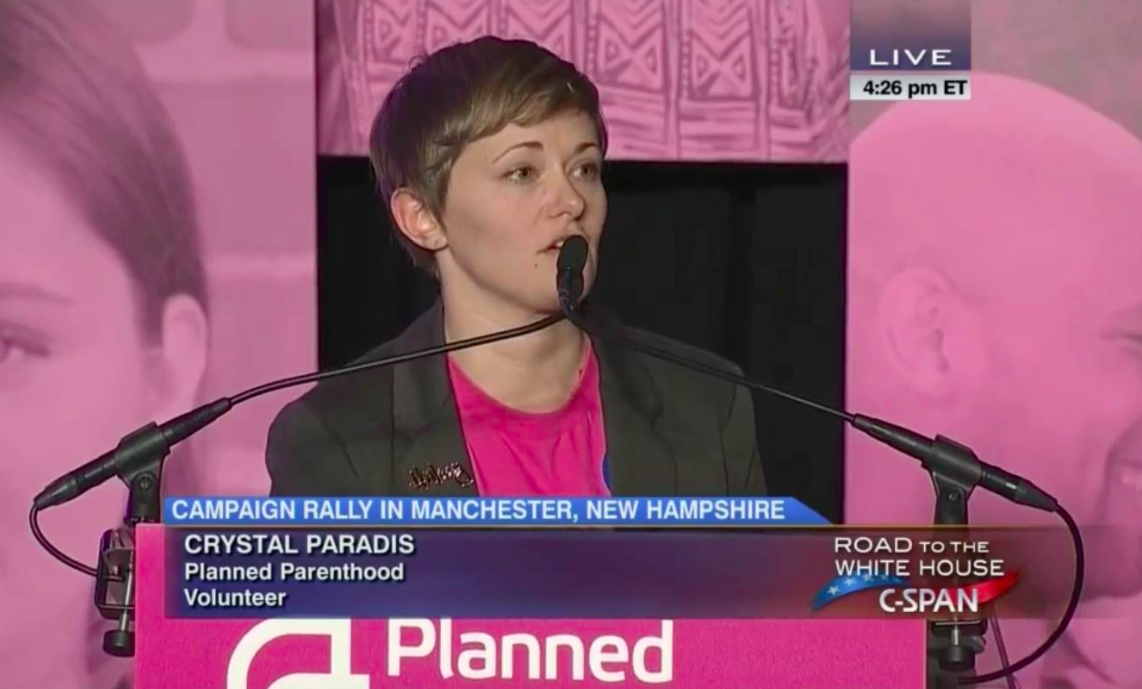 Crystal Paradis introduces Cecile Richards at Planned Parenthood Action Fund endorsement of Hillary Clinton