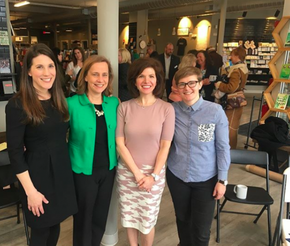 iFundWomen co-founder Kate Anderson, Manchester Mayor Joyce Craig, CWE NH Director Nancy Pearson, Founder of Feminist Oasis Crystal Paradis
